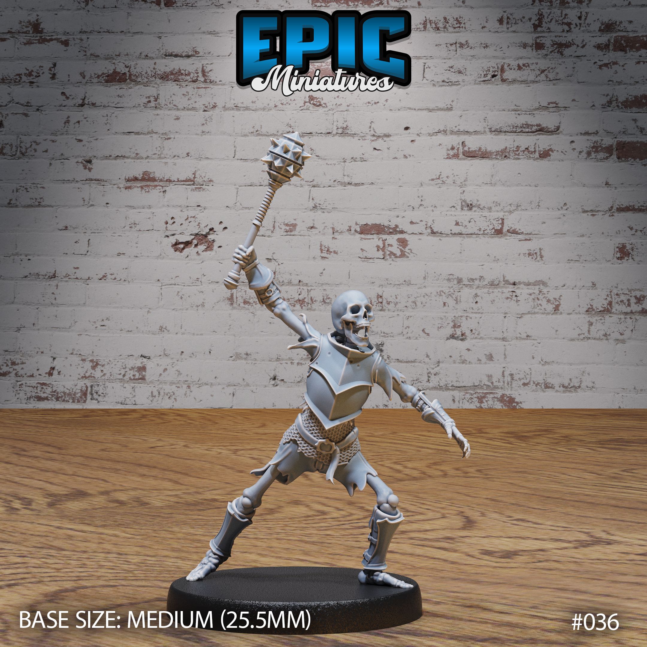 Skeleton Army Mace / Undead Soldier / Evil Skelet Warrior / Zombie Fighter / Evil Bone Kingdom / Walking Dead Monster / Rotting Humanoid / Graveyard Encounter